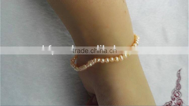 3-4mm pink baroque freshwater pearl bracelet