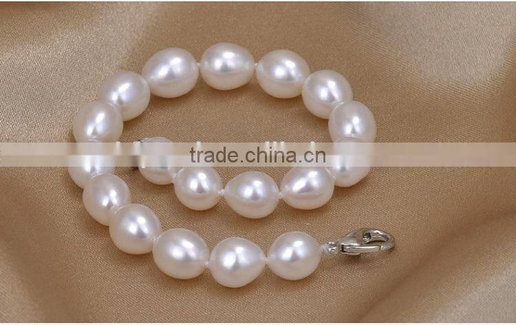 6-7 mm white rice shape freshwater pearl bracelet