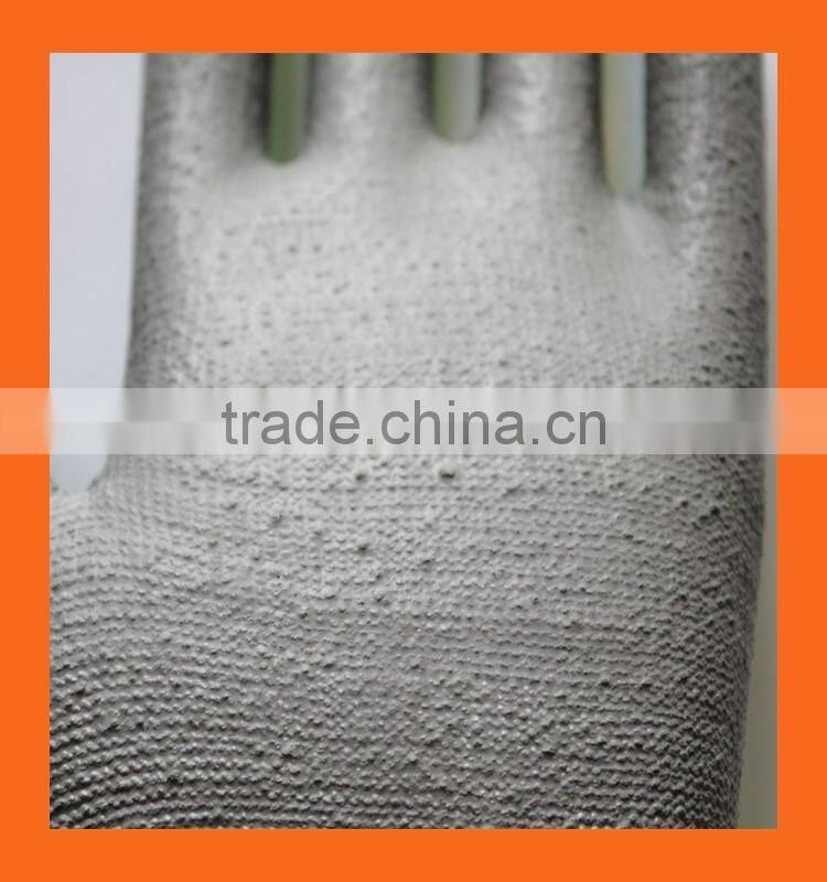 EN 388 4543 Hi VIZ Green UHMWPE Liner PU Coating Cut Resistant Gloves,Cool Breathable Garden Gloves