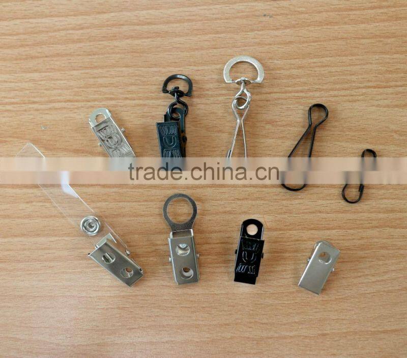 Stamping steel Metal Badge Clip, Lanyard Swivel Hook, ID Holder Bulldog Clip