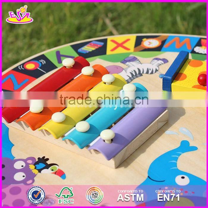 2017 New design multi-function toys wooden toddler activity table W12D065
