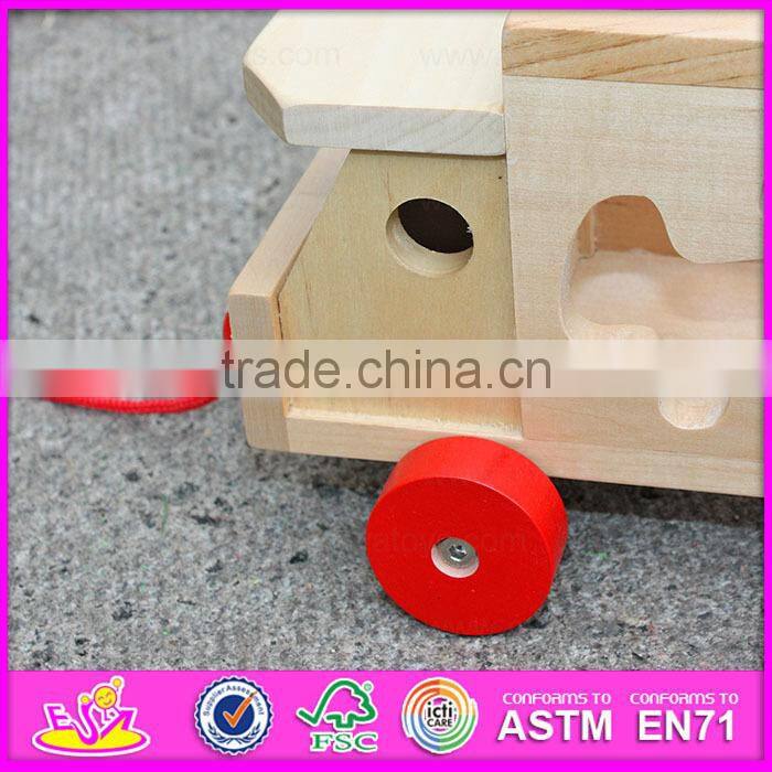 2015 New wooden push toy for kids,Lovely cute wooden toy pull for children,Best seller mini wooden car toy with puzzle WJ276157