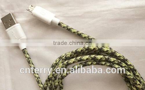 1.4M woven nylon cloth usb data cable for iPhone &Samsung