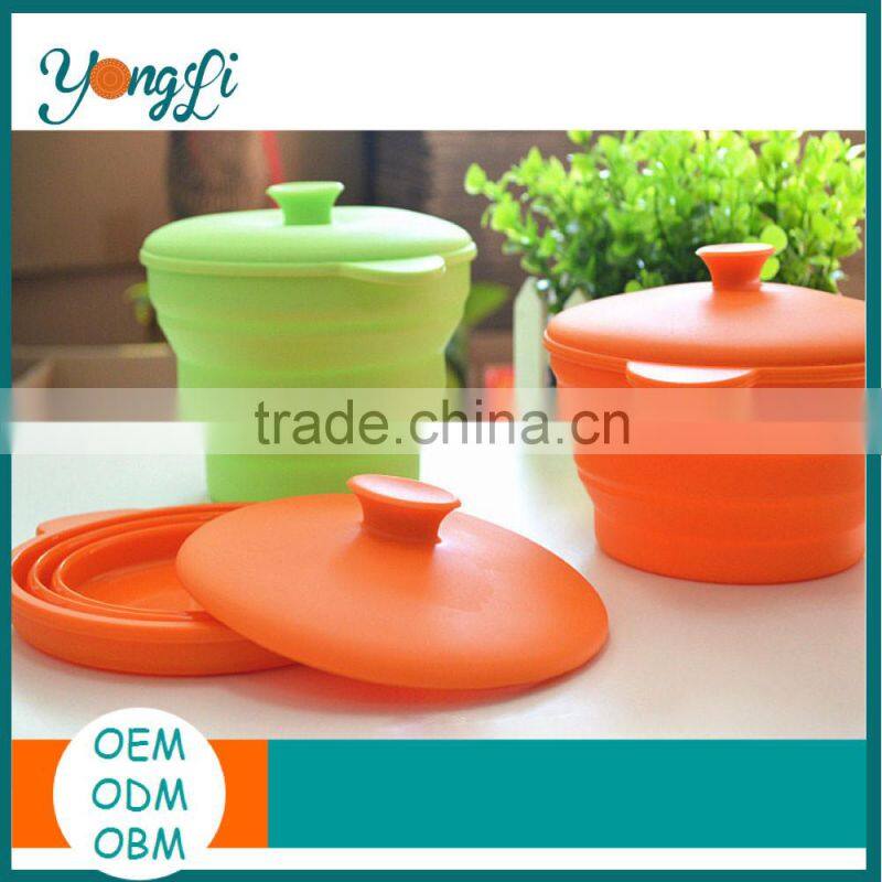 Easy-Clean Non-Toxic Collapsible Silicone Bowls With Lid
