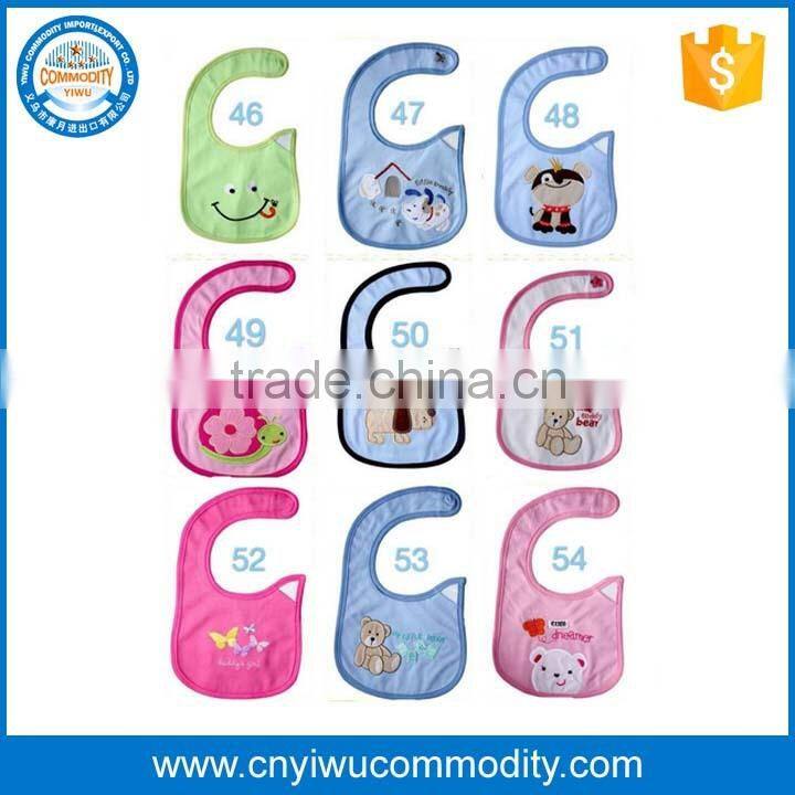 New embroidery cute baby bibs animals cotton baby bandana bibs