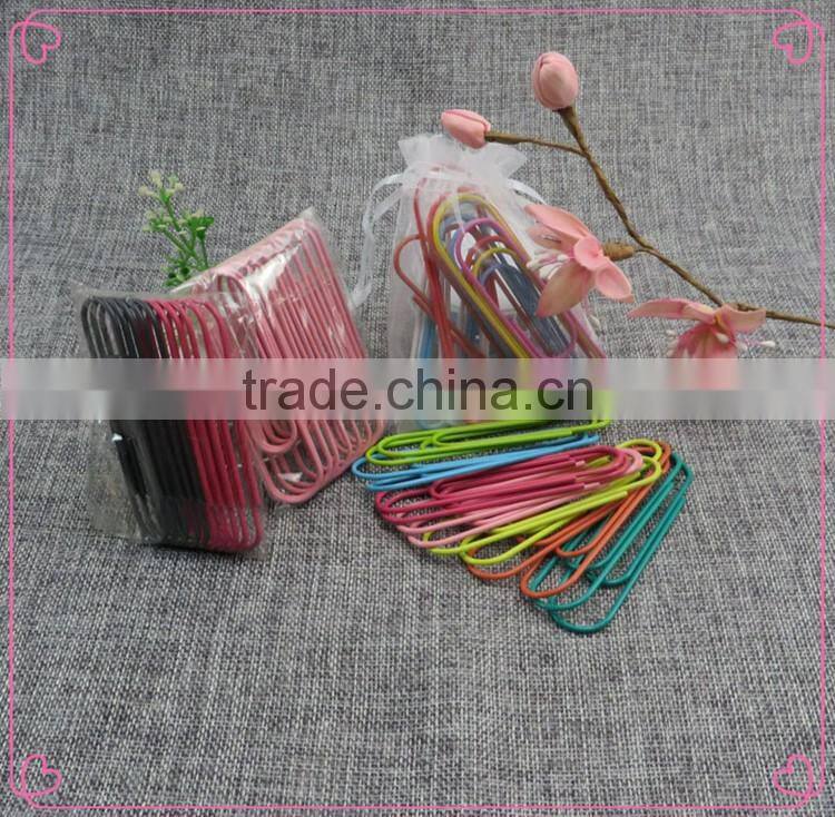 Colorful metal wire money office stationery paper clips 50mm