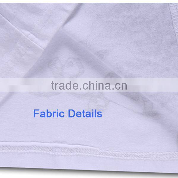 100% Cotton pure white with nice printing for boys and girls tank tops