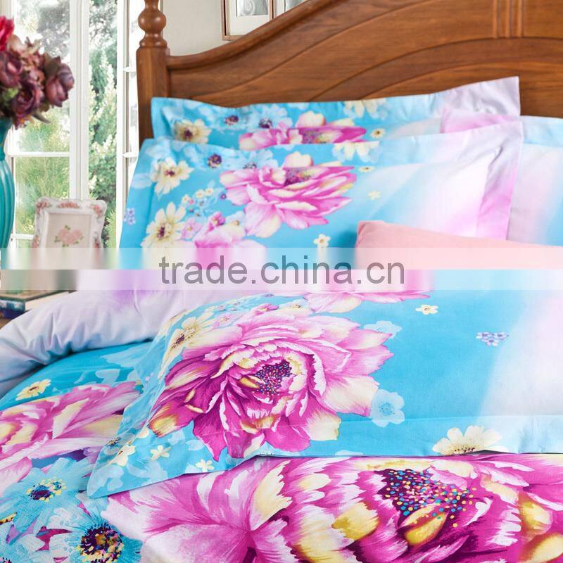 100% cotton reactive printed bedding set