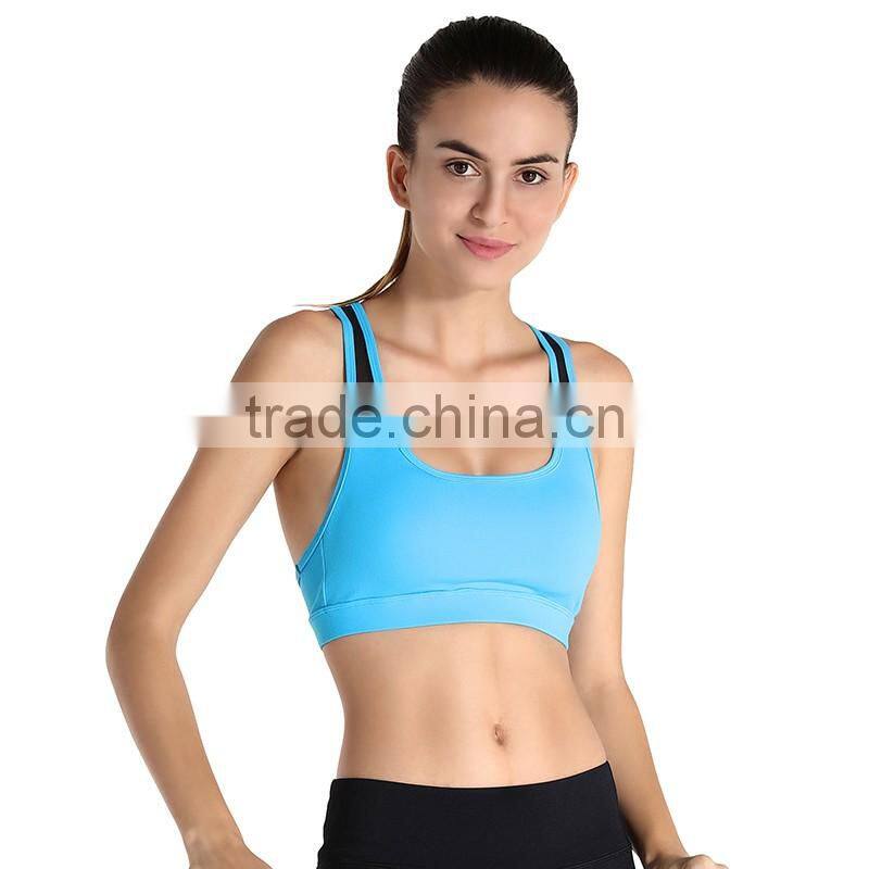 2017 Gym Sportswear 3 Color Custom Dri Fit Sport Clothes Comfortable Sexy Women Hole Sale Shock Absorber Bra