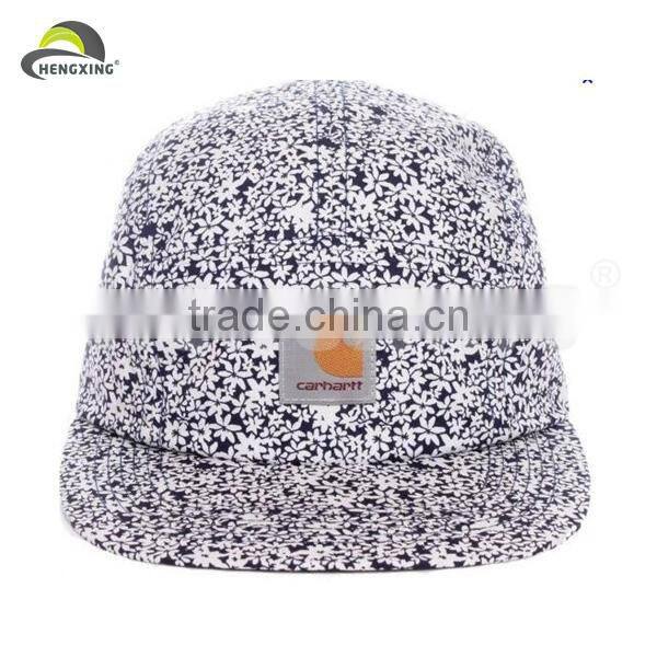 black full leather custom made 5 panel cap blank 5 panel cap