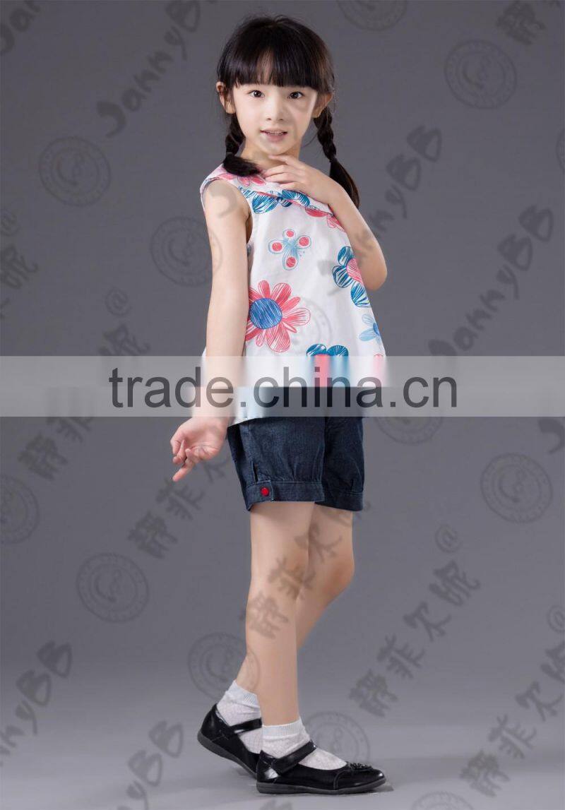 The latest fashion top quality girls jeans boutique clothes for kids