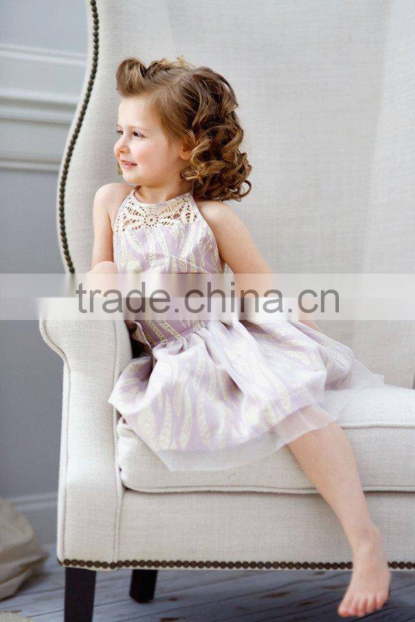 High quality low price baby gilrs party dress children summer sleveeless lace tulle cute dress