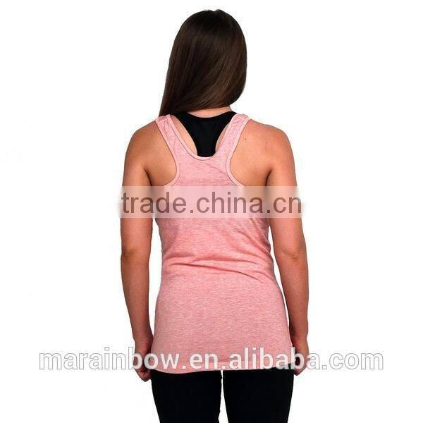 Heather Polyester Spandex Fitness Tank Top Women Athletic Tank Custom Printed Gym Tank Top OEM Wholesale Gym Stringer