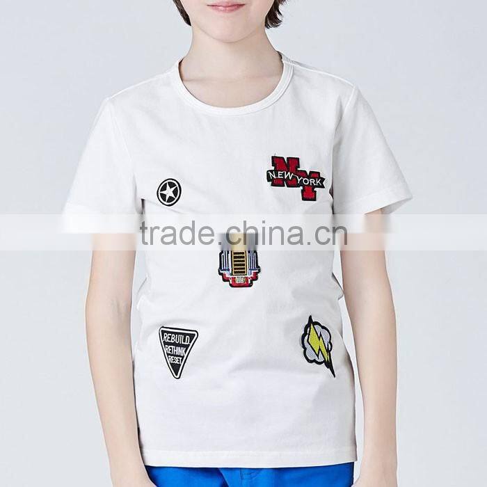 Trendy printing white kids t-shirts wholesale