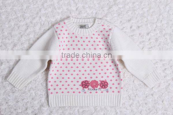 Latest design child winter sweater cotton toddler girl pullover