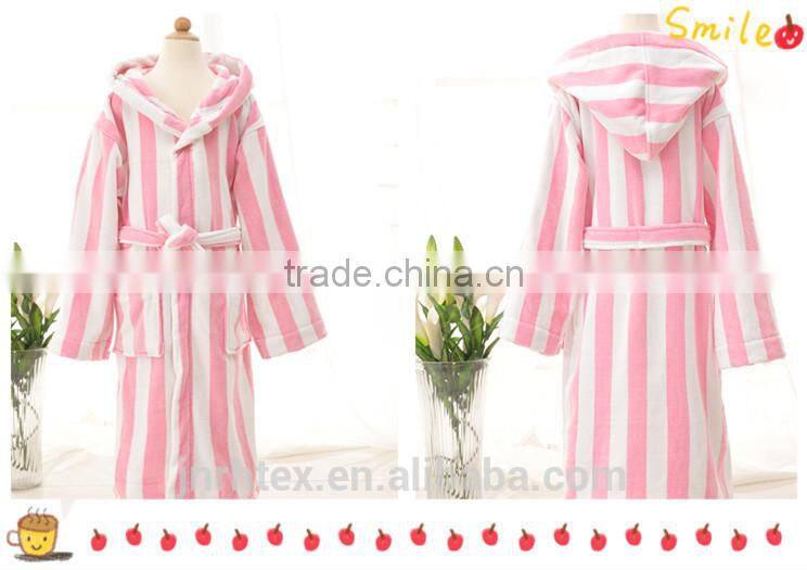 Kids and baby products cotton velour cloth stripe bathrobes wholesale