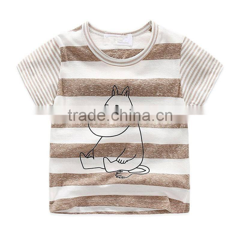 Fancy design printing stripe t-shirt for kids
