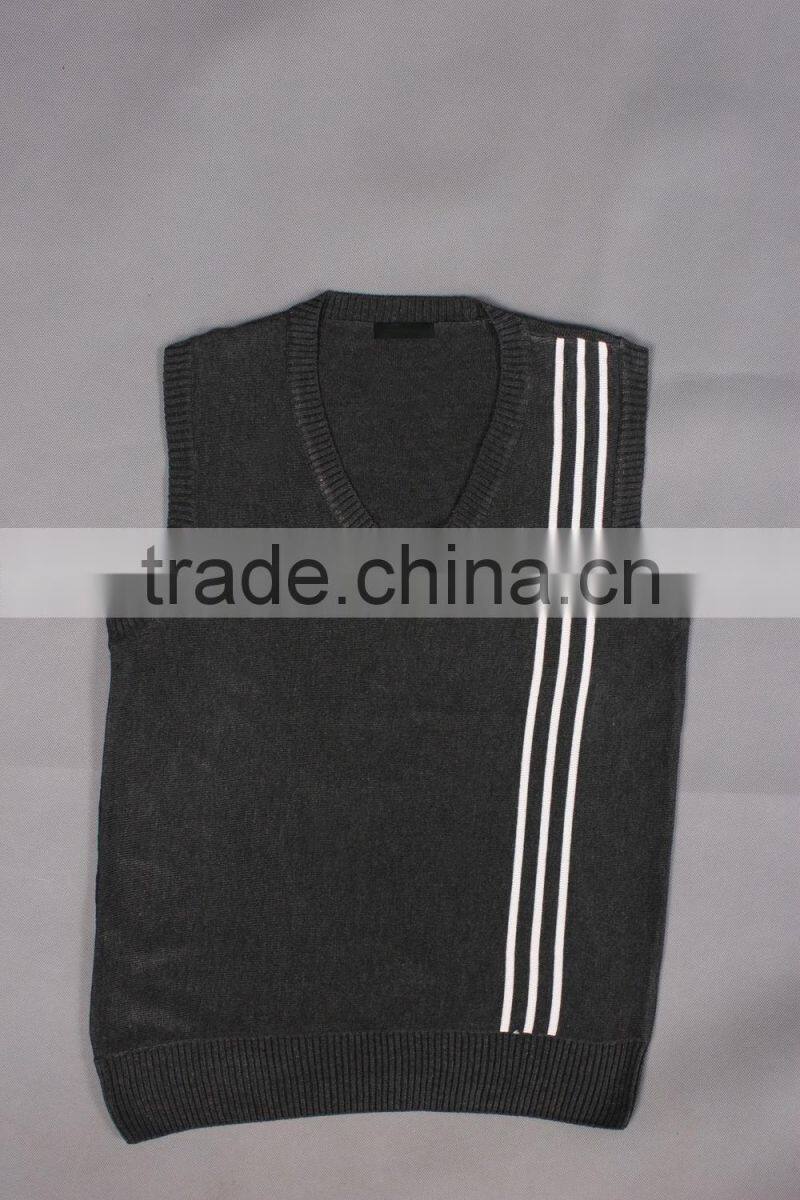 White Knitted Vertical Stripes Sweater 2015 Men
