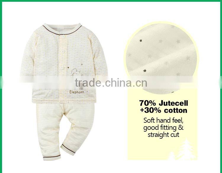2 pcs long sleeve bamboo fiber children sleep wear set with wholesale price