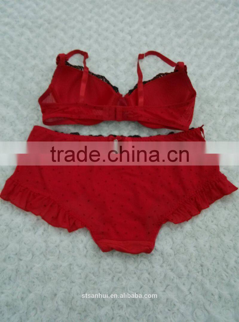 Lace transparent blace bra and panty sets is hot selling 2016