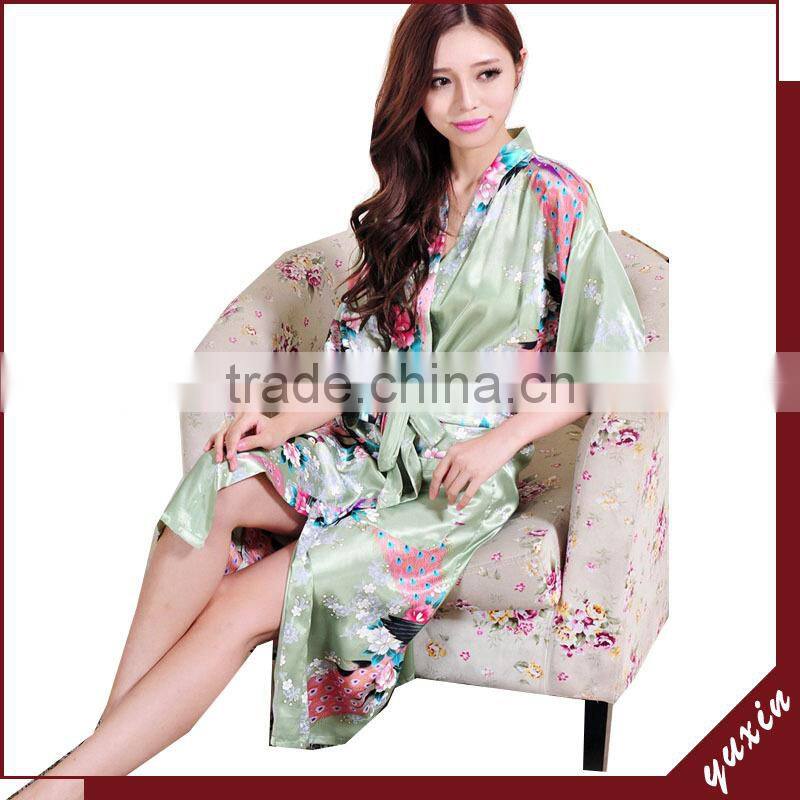 Bridal silk robe Custom made women robe Long Nightgown 0609002