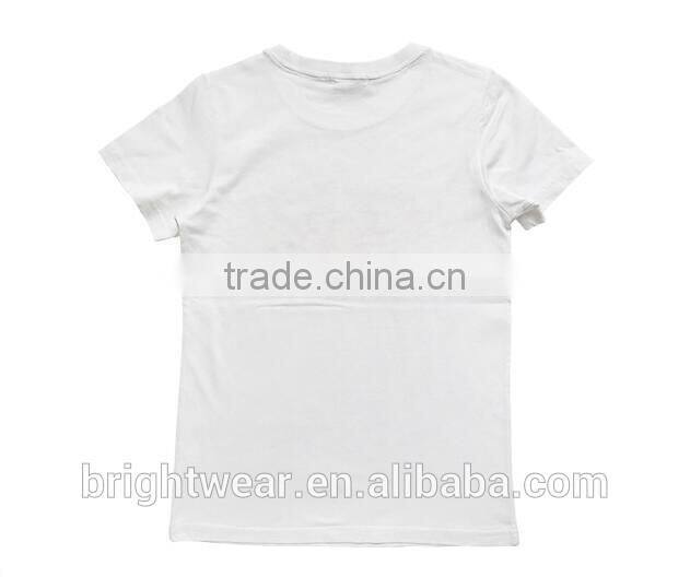 boy's 100% cotton basic t-shirt simple style with digital printing for summer