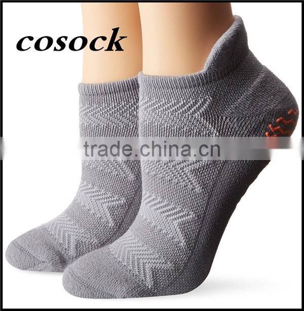 Hollow jacqaurd unisex anti-slip studio no show ankle support yoga pilates socks