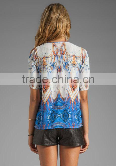 tie front hem accent tops