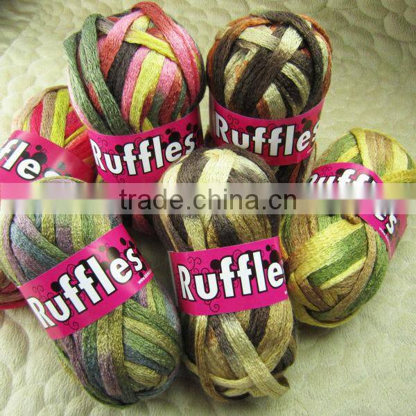 silk tape / ribbon fancy yarn for knitting