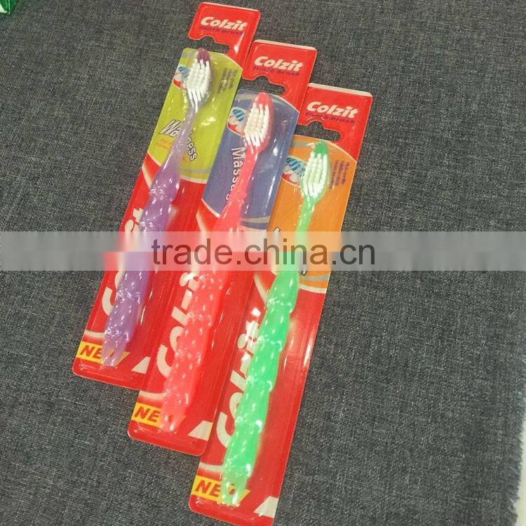 Translucent Plastic crystal-like soft bristle adult toothbrush