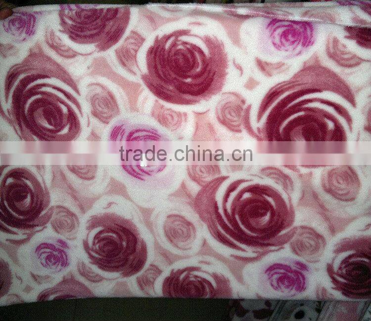 New arrived 2013 various flower pattern ,double-side ,surper soft ,printed flannel velvet fabric