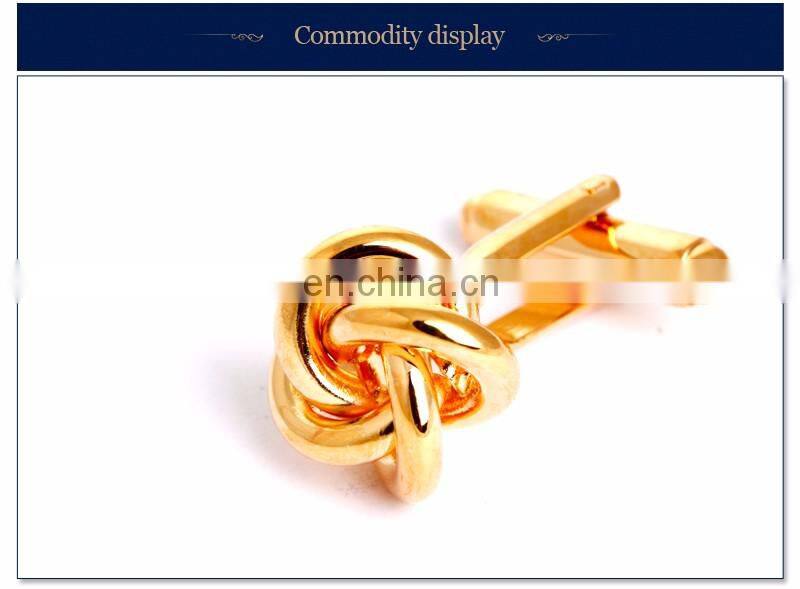 Make Gold plated Men's Novelty Metal Knot Cufflinks