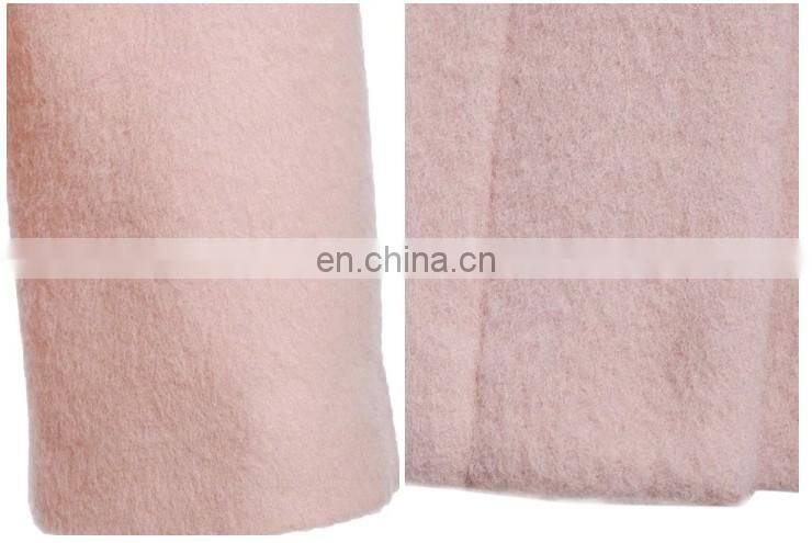 Latest european winter fashion plain color comfortable woollen women coat model