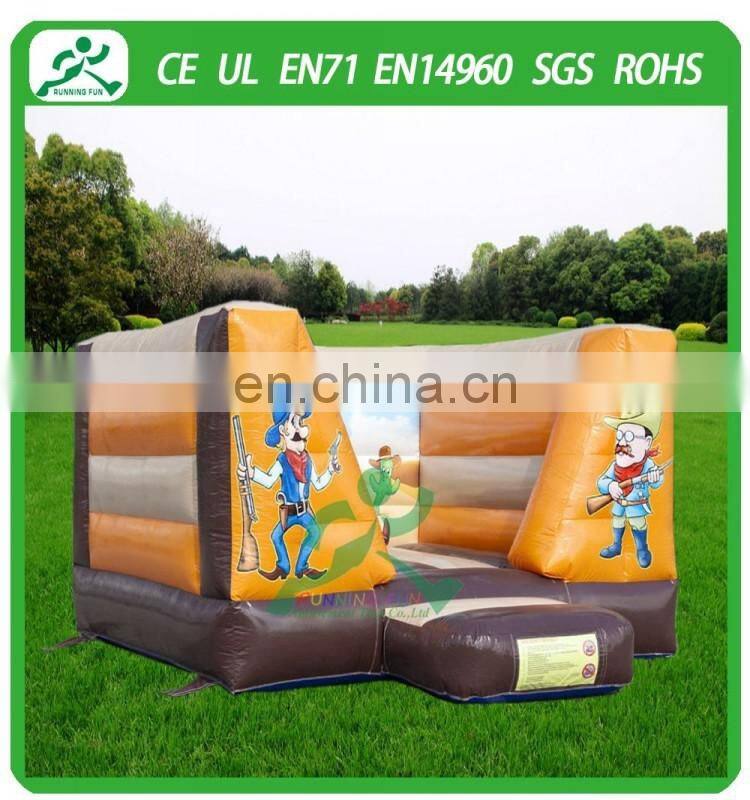 Mini inflatable western cowboy open bouncy castle