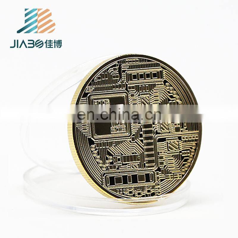 Custom design 3d logos have stock molds gold silver copper plating Bitcoin promotion coin