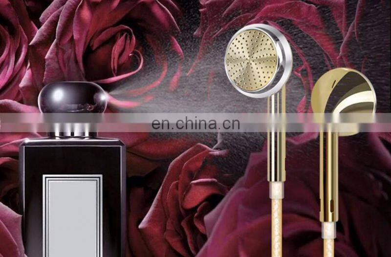 Volume control Purple color Perfume earphones cute and cheap earphones with microphone for laptop