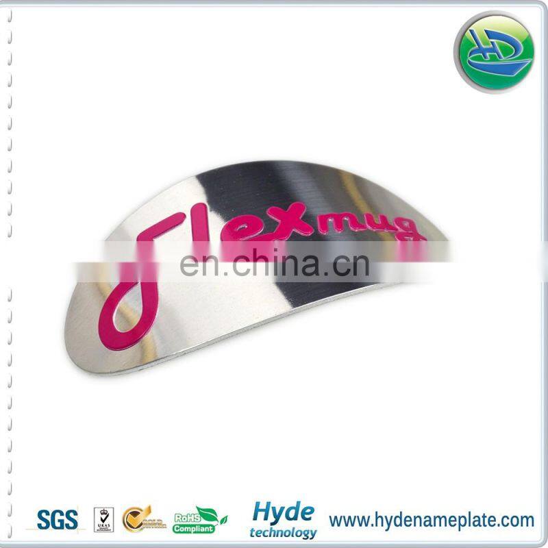 3D brand logo diamond cut metal nameplates,logo embossed aluminum/stainless steel label name plate