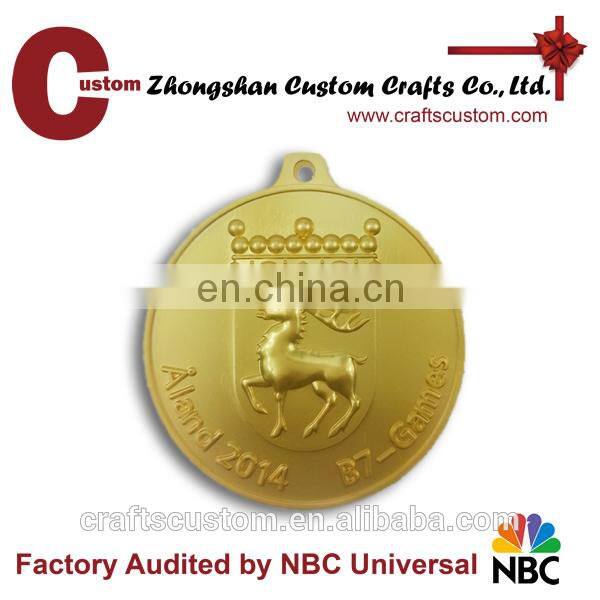 Promotional new products expert factory custom quality star design gold plated anniversary medal