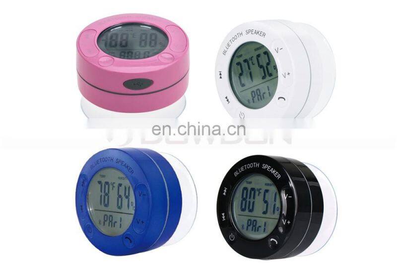 Portable Wireless Bluetooth V3.0 + EDR Shower Speaker with diaplay Temperature and Humidity