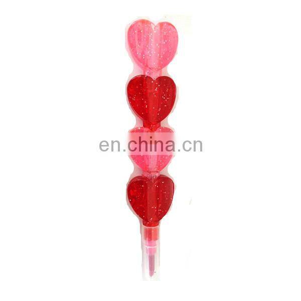 4 stacking pencil purple and blue heart shaped stacker pencil