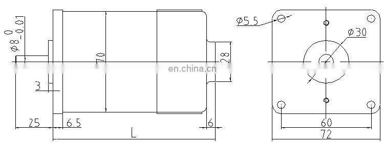 OD 70 mm 24v high speed permanent magnet electric dc motor 24v 1500 rpm BMM386
