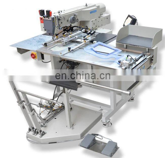 Automatic pocket attaching electronic pattern setter industrial sewing machine