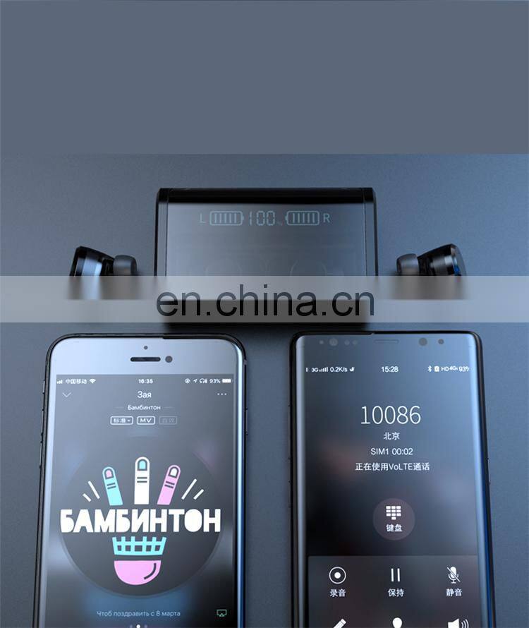 Smart Touch HIFI Headset Waterproof mini tws earbuds with LED Display Large Capacity Battery Case