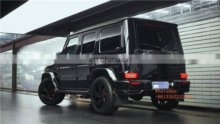 G wagon W464 topc style carbon fiber front lip with led lights and rear diffuser fit for G wagon W464 W463A G63 car bumper lip