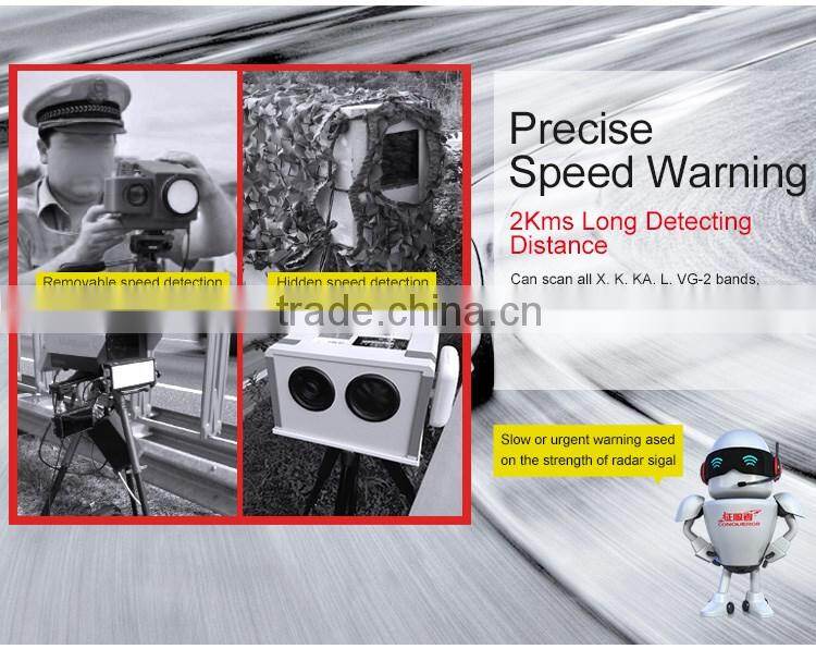 2016 Russia / English Voice Warning 16 Brand LED Display X / K / Ku / Ka car alarm system