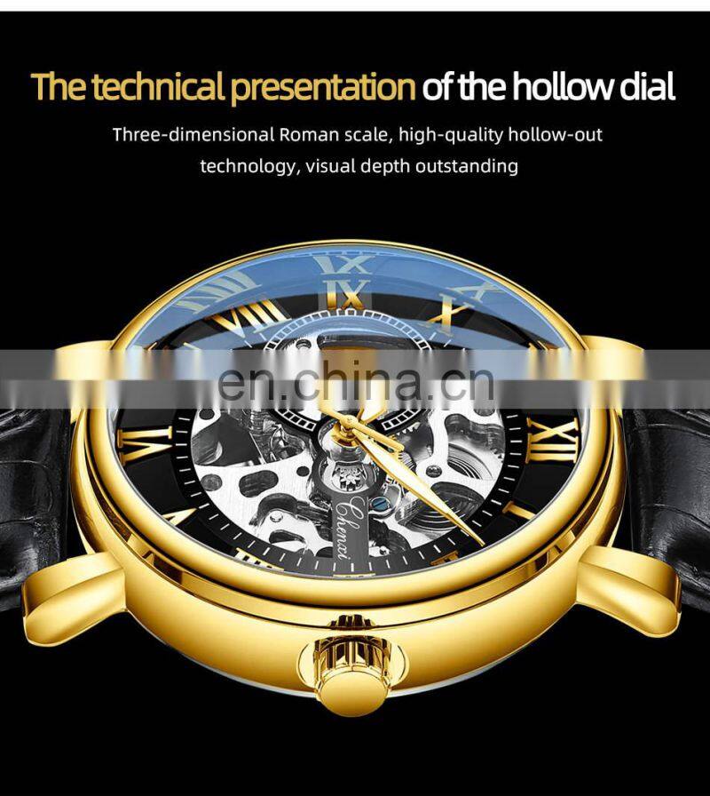 CHENXI 8878 Luxury Mens Mechanical Wristwatch Waterproof Automatic Watch Men Leather Business watches men wrist top