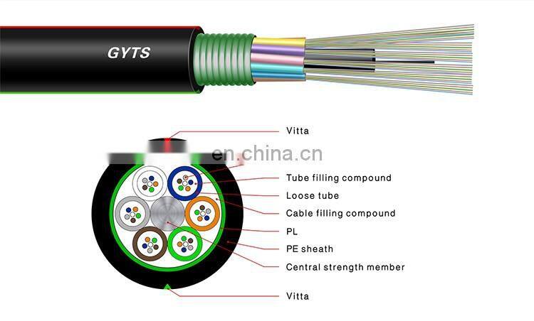 GYTS Anatel Certificate outdoor 9/125 single mode g652d 144 core fiber optic cable