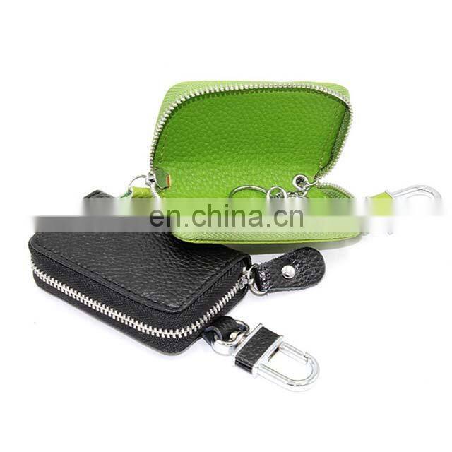 Online Shopping Women Men Custom Zipper Leather Vehicle Car Key Case with Keyring Holder
