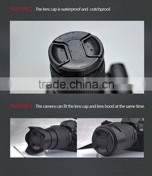 58MM Camera Snap-on Front Lens Cap,Center pinch lens cap