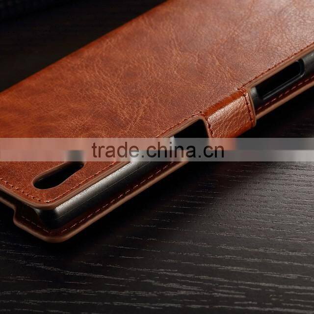 Factory Flip Cover For Sony Xperia E4G Z4 Z5 Z5 Premium Case wallet Cover For Sony Z5 Plus leather With Card Holder